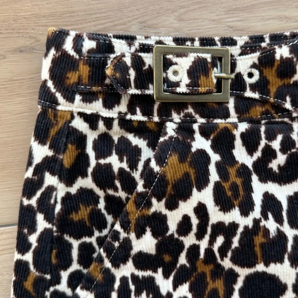 J. Crew Corduroy Cheetah Print Skirt Size 6